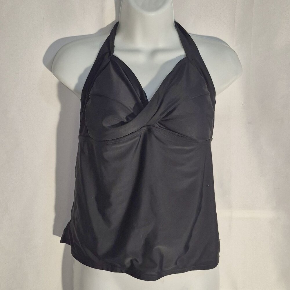CATALINA Black Tankini Top, ties behind neck, in size Large